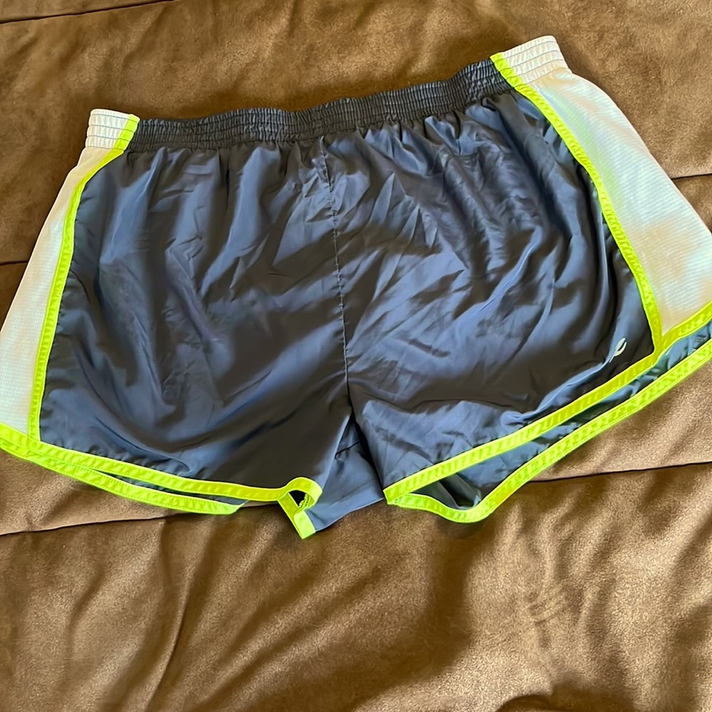 Energy Zone L running shorts. Black and electric yellow.